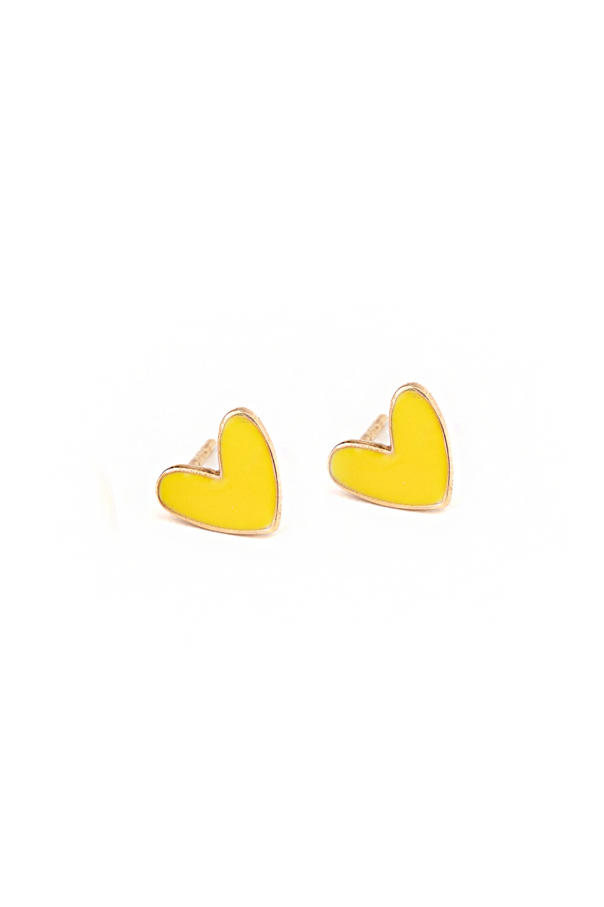 گوشواره میخی قلب زرد کد 01879